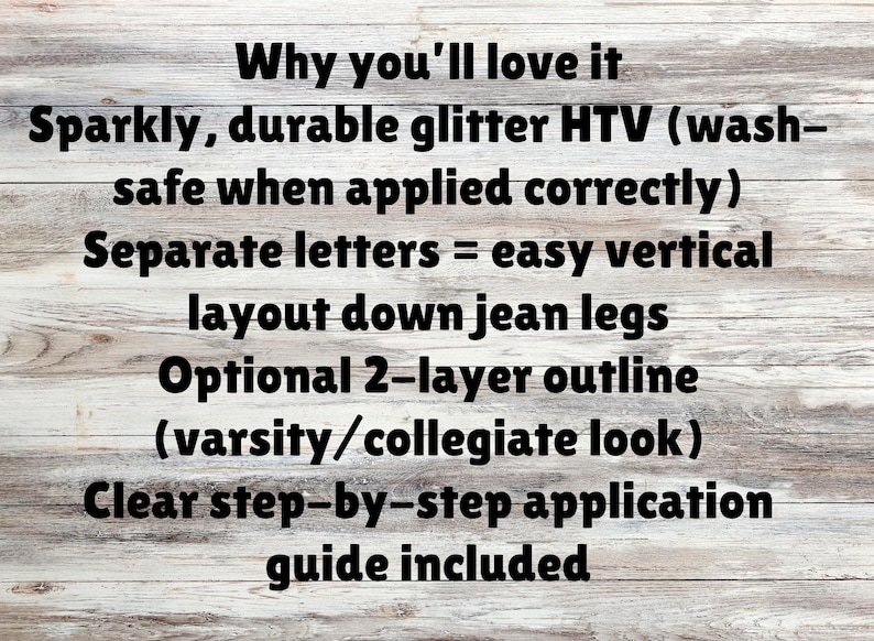 Senior Jeans Iron-on Decals | “SENIOR” + “2027” + Name | Matte/glitter ...