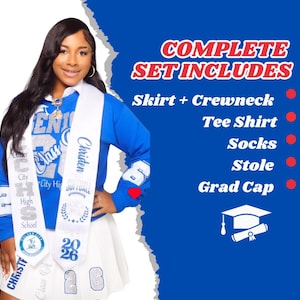 Personalized Senior|Graduation 2026 Skirt| Set| Graduation Gift|Graduation Outfit| SENIOR 2026| Graduation Stole |8TH |Graduation skirt set