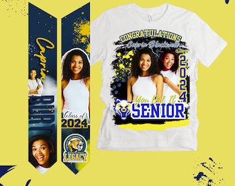 Benutzerdefinierte grad Shirt und Stola Bundle | Jahrgang 2026 Geschenk