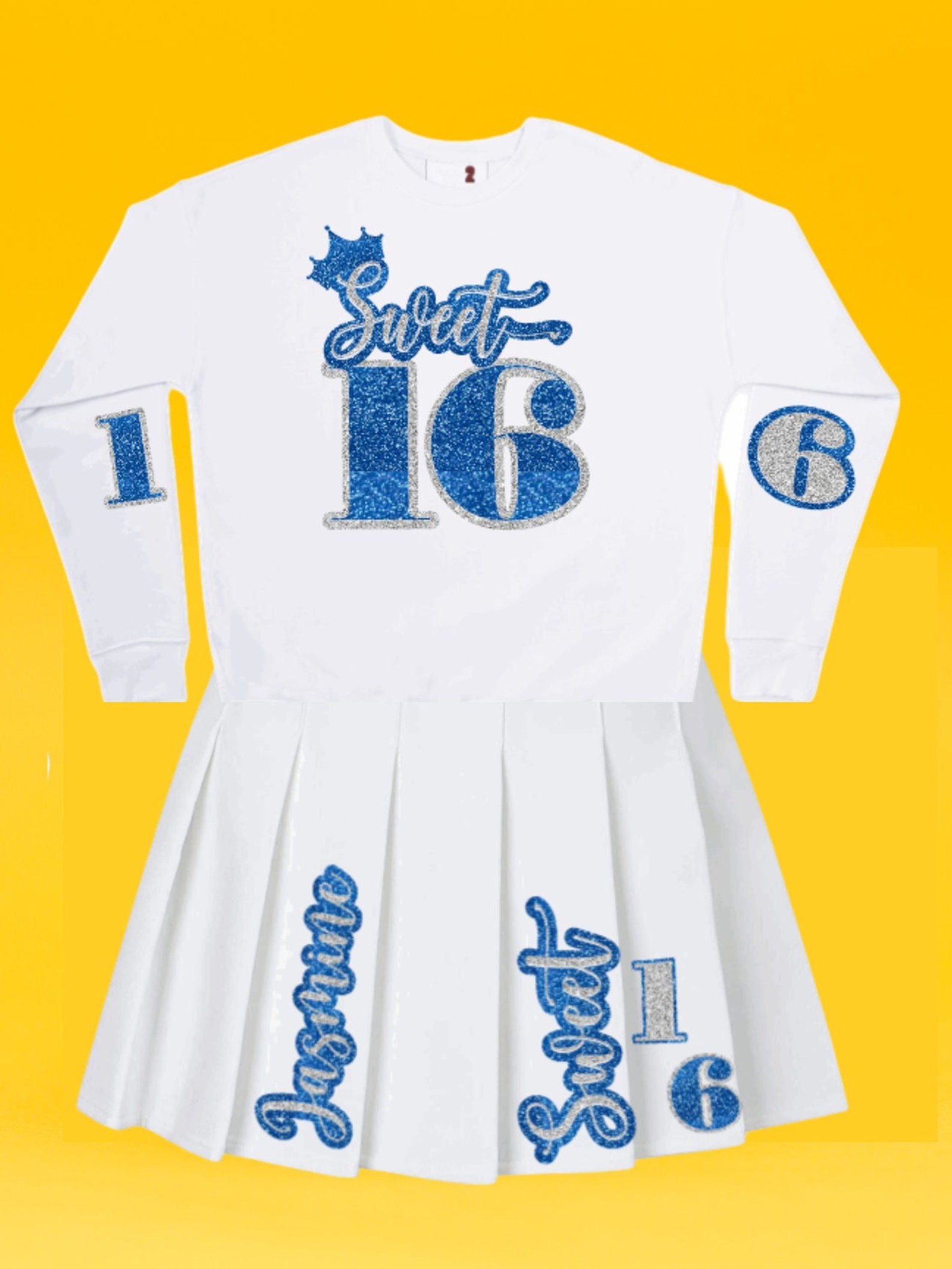Customized Sweet Sixteen Pleated Birthday Skirt Set Birthday Etsy
