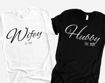 Couple's matching shirt |hubby and wifey shirt |established shirt| customized couples shirts| wedding shirts