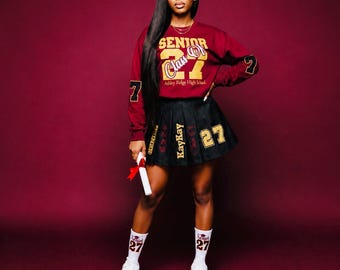 Senior 2027 Skirt Set - Custom Graduation Outfit for Senior Pictures, & Grad Night