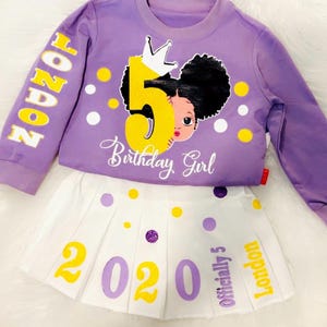Custom Birthday Girl Outfit | Pleated Skirt Set