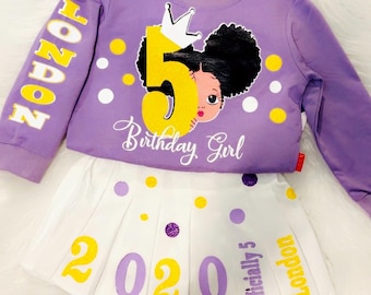 Custom Birthday Girl Outfit | Pleated Skirt Set