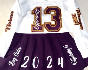 Customized Official teenager Skirt Set | Birthday Outfit |13th birthday| Official teenager| sweater set |Any age Available