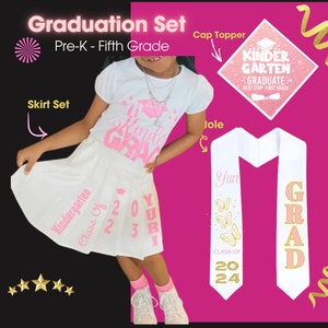 Customized pleated skirt set | kindergarten grad skirt set | Kindergarten pleated skirt set| Pre K Grad skirt set| 5th grade skirt set