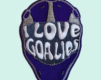 I Love Goalies Iron on Patches