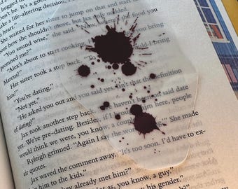 Transparent Blood Splatter Effect Glossy Bookmark