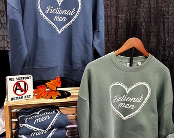 Fictional Men Decorative Heart Women’s Boxy Cut Sweatshirt