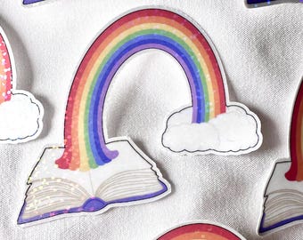 Read the Rainbow Pride Holographic Glitter Bookish Sticker