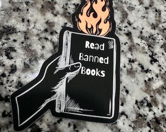 Read Banned Books Matte Metallic Sticker