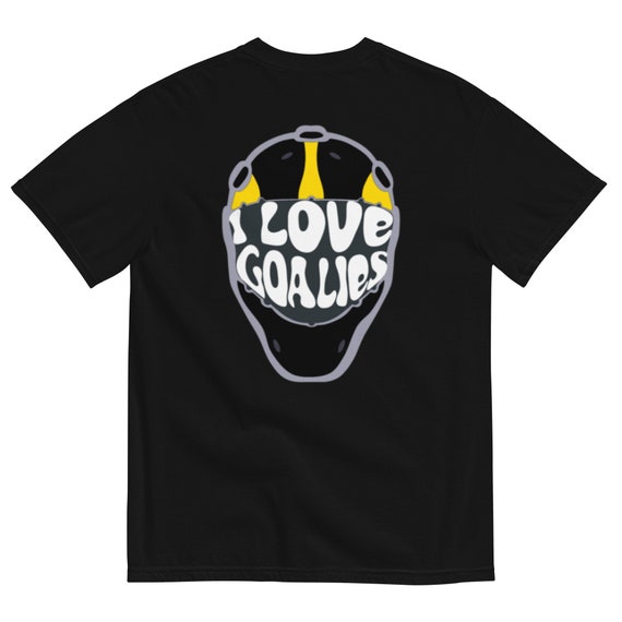 I Love Goalies Unisex Tee | Black and Yellow
