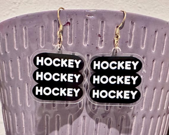 Hockey hockey hockey earrings