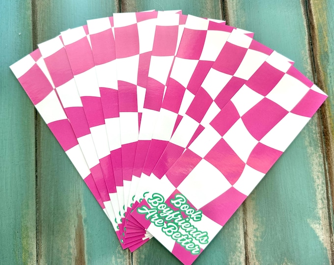 Featured listing image: Book Boyfriends are Better Checkered Bookmark