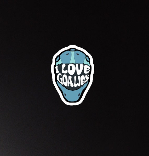 I Love Goalies Magnet | Teal and Blue