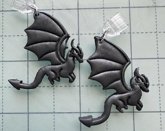 Dark Silver Metallic Dragon Kindle/Phone/Tablet/USB-C Plug Charm (Preorder)
