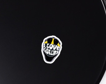 I Love Goalies Magnet | Black and Gold