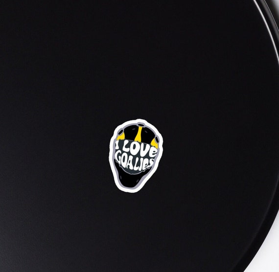 I Love Goalies Magnet | Black and Gold