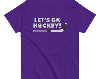 Let’s Go Hockey Goalie Stick Purple Tee