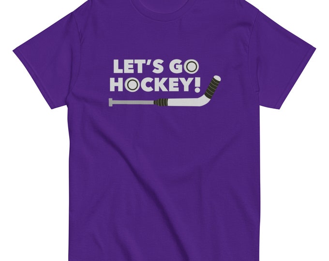 Featured listing image: Let’s Go Hockey Goalie Stick Purple Tee