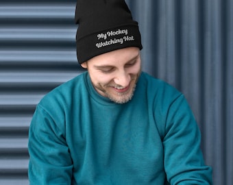 Hockey Watching Hat Embroidered Beanie