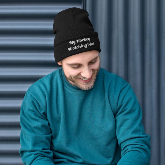 Hockey Watching Hat Embroidered Beanie