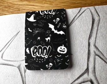 Halloween Motif Black and White Magnetic Bookmark