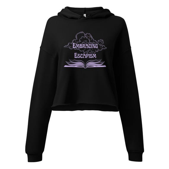 Embracing Escapism Bookish Crop Hoodie
