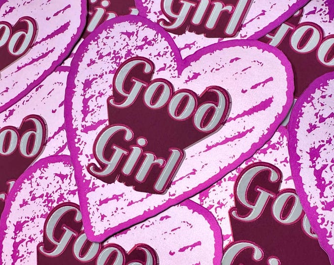 Featured listing image: Good Girl Matte Metallic Heart Sticker