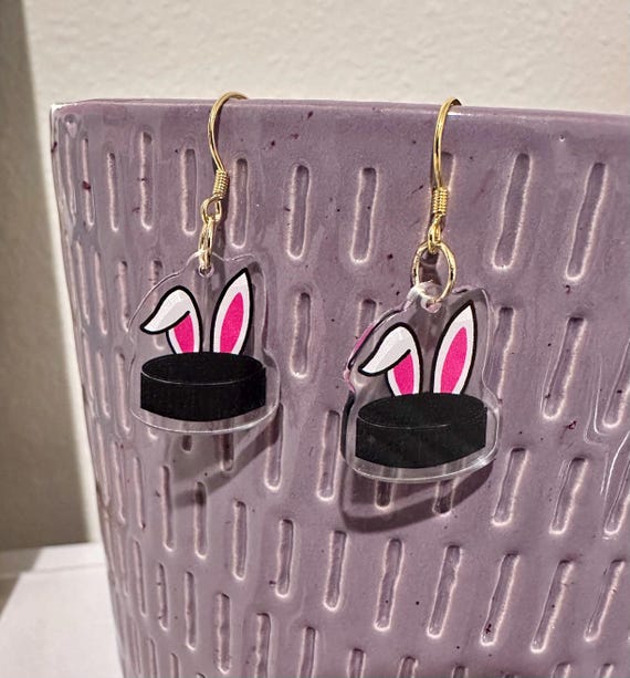Puck Bunny Acrylic Earrings