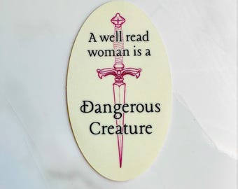 Well read women dagger sticker