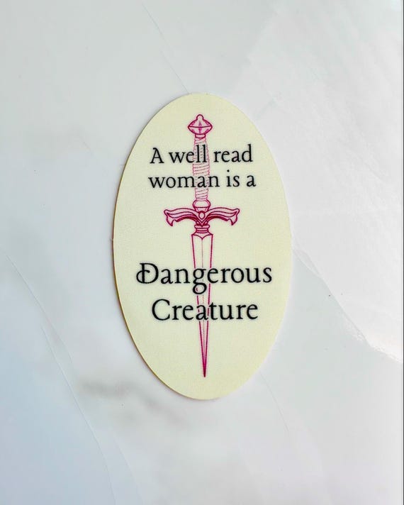 Well read women dagger sticker