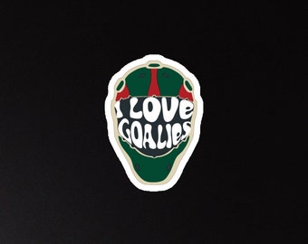 I Love Goalies Magnet | Green and Red