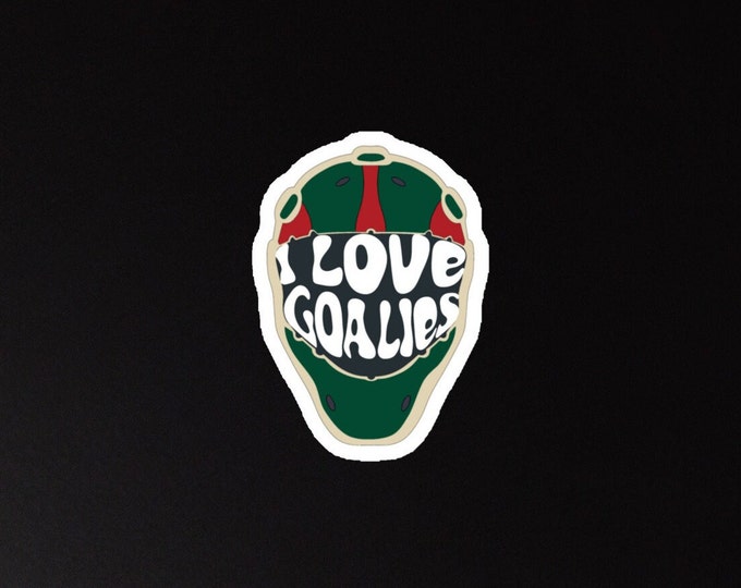 Featured listing image: I Love Goalies Magnet | Green and Red