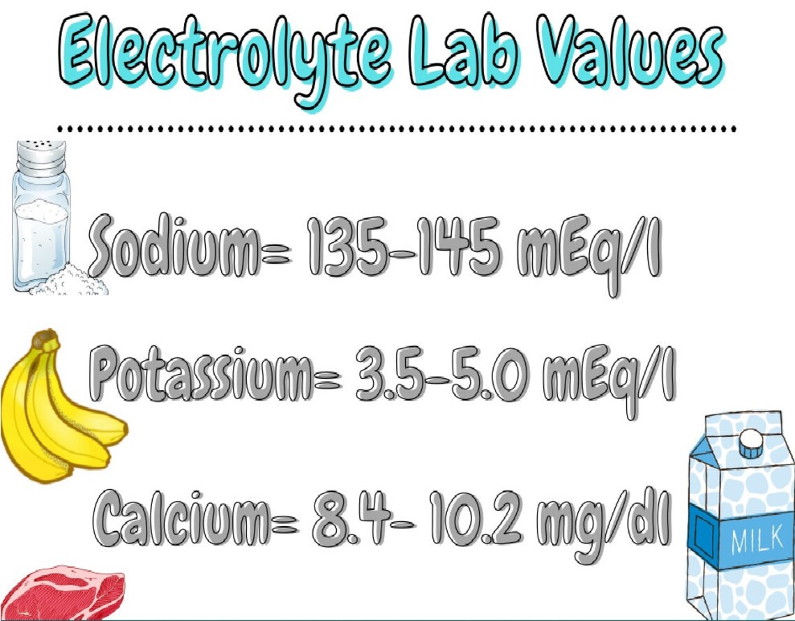 Electrolyte Lab Values CHEAT Sheet Etsy Ireland