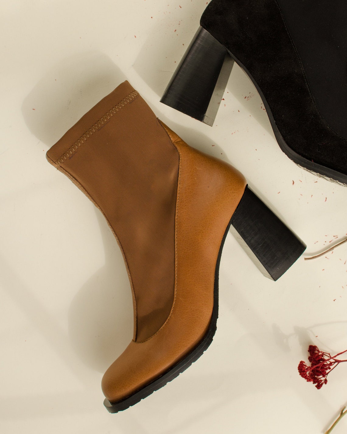 Women Tight Boots Ankle Boots With HeelHandmade Women Etsy