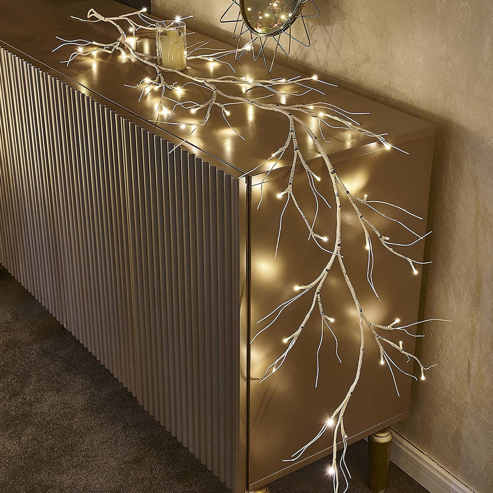 Birch Garland Lights 6FT 48 LED Battery Operated Lighted Etsy