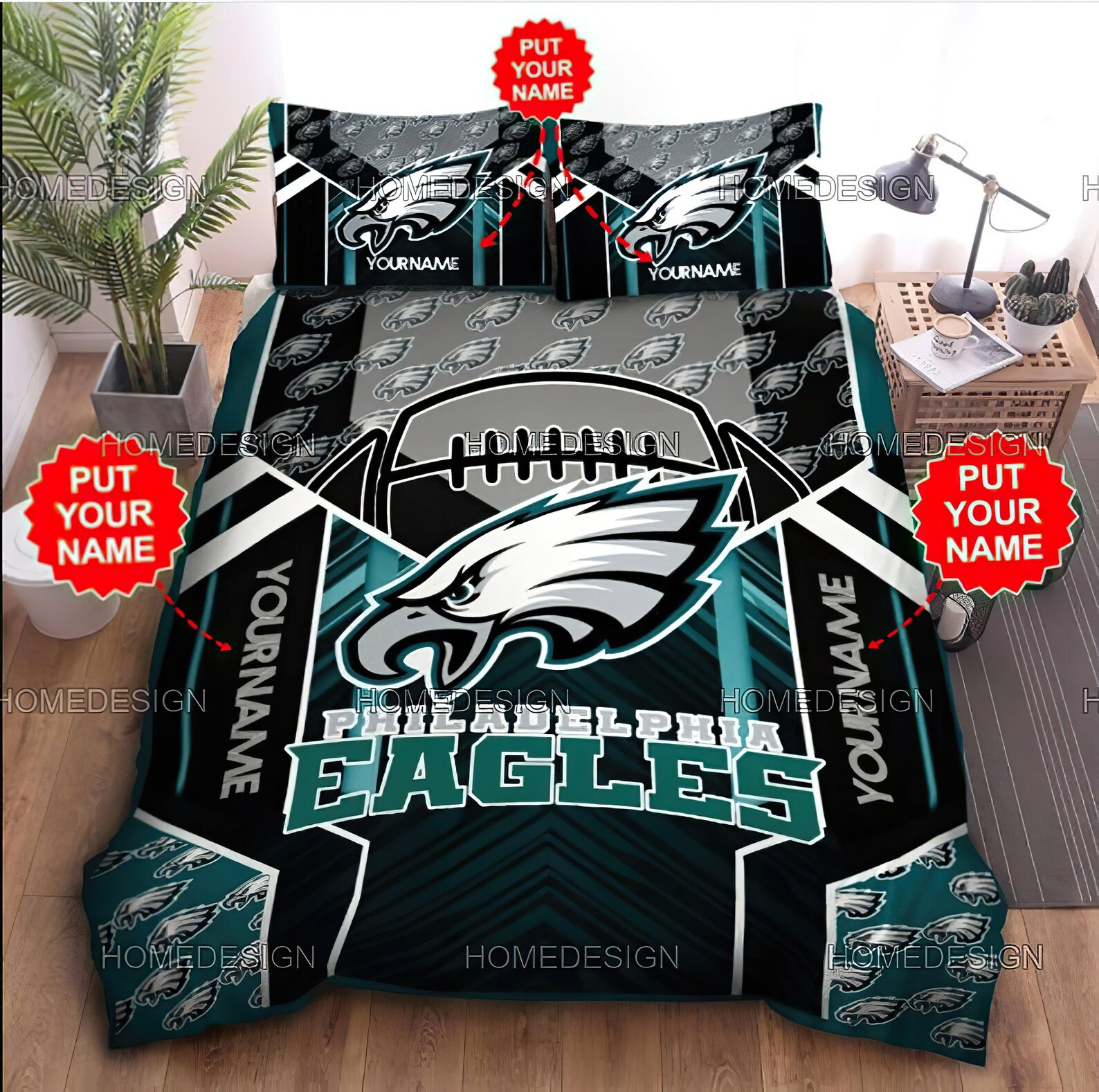 3/4 Philadelphia Eagles 3D Bettwäsche Set Geschenk 2021 | Etsy