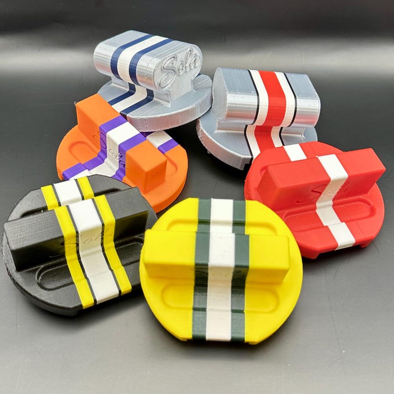 Front L-5 jersey stripe-black/yellow/white
Front mid-3 stripe-yellow/forest green/white
Mid L-3 stripe-orange/purple/white
Mid R-1 stripe-red/white
Back L-3 stripe-silk silver/white/navy blue
Back R-5 helmet stripe-silk silver/red/white