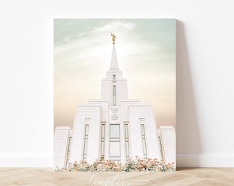 Templo de la Montaña Oquirrh, imagen de arte digital, acabado artístico moderno, arte de templo SUD