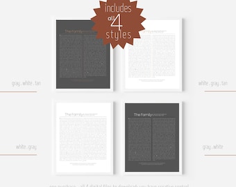 The Family Proclamation, print | LDS, Proclamation, digital download | vertical | LDS wall decor | proclamation to the family | 4 in one