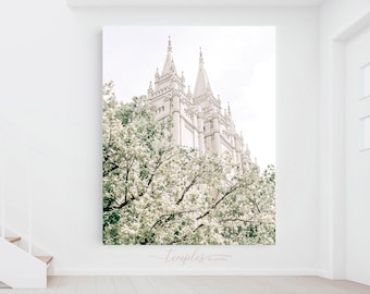 Salt Lake City Utah temple, LDS digital image, artistic grainy finish, modern temple photo, UT temple, SLC temple, Salt Lake temple picture