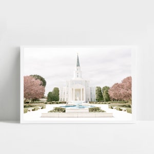 Houston TX, LDS temple, digital image, artistic finish, Christian decor, Houston temple, texas temple art, lds wedding, Houston temple photo