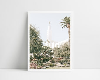 Los Angeles, CA LDS temple, digital print, LA temple photo, ca lds temple, artistic grainy finish, lds decor, temple wedding, la temple