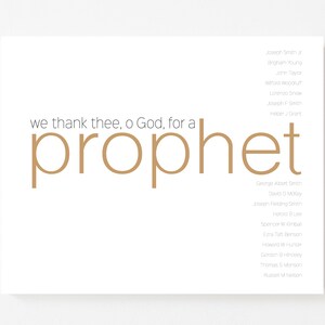 We thank thee o God for a prophet | digital print | lds poster, lds home decor, lds wall decor | Prophet, we thank thee | horizontal art