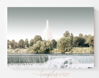 Idaho Falls LDS temple, Idaho temple, LDS digital print, lds art, lds temple print, lds gift, artistic grainy finish, general conference