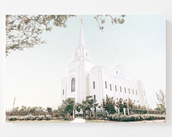 Brigham City UT LDS temple, digital print, artistic grainy finish, temple decor, primary art, lds temple, Brigham City temple photo,