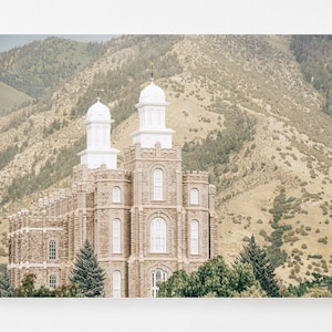 Logan Utah LDS temple | digital image | artistic finish, white wash | lds temple print, lds home decor | UT Mountain art, Logan temple