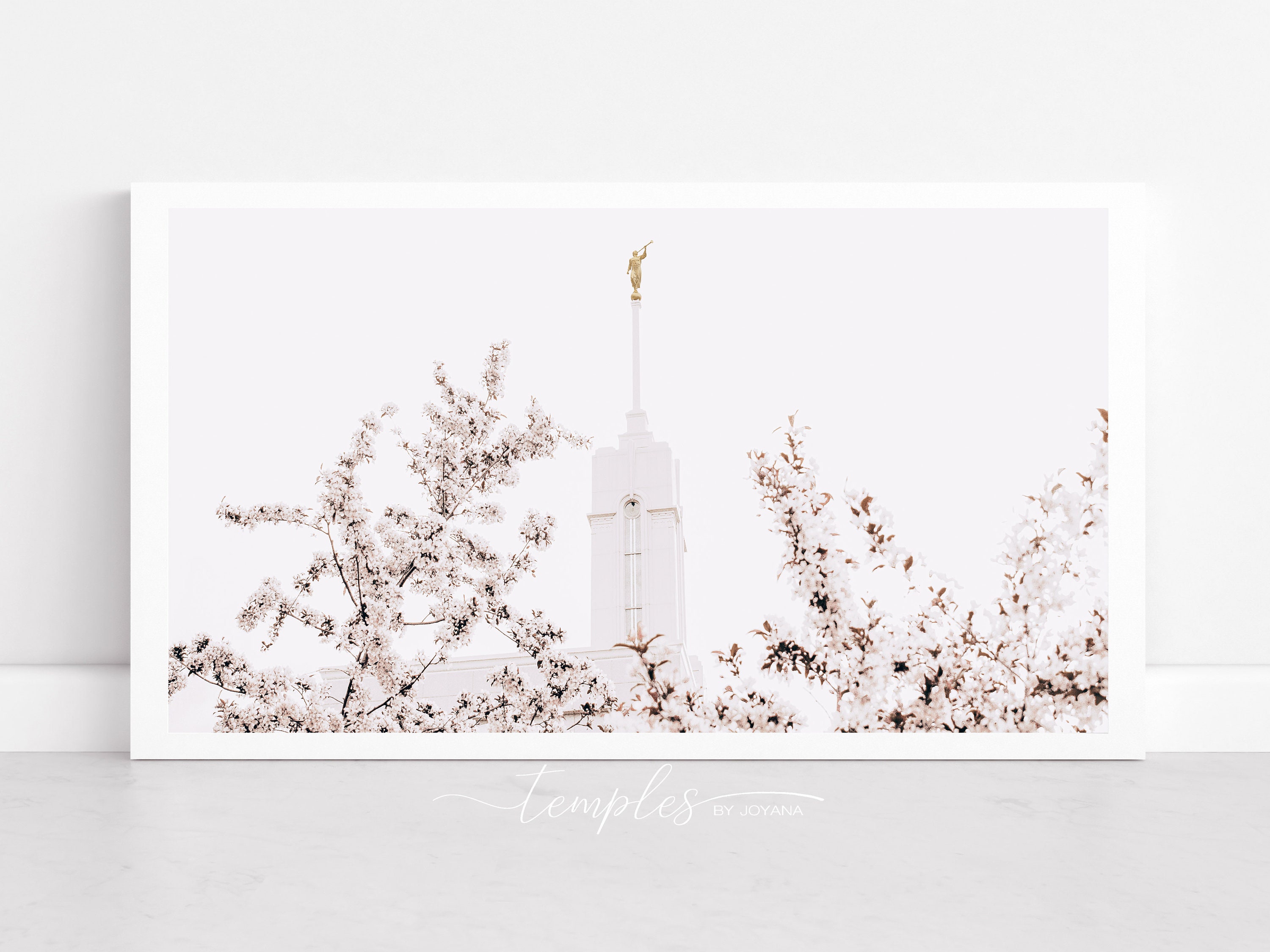 Cherry Blossoms Moroni LDS Temple Print UT Temple Photo - Etsy