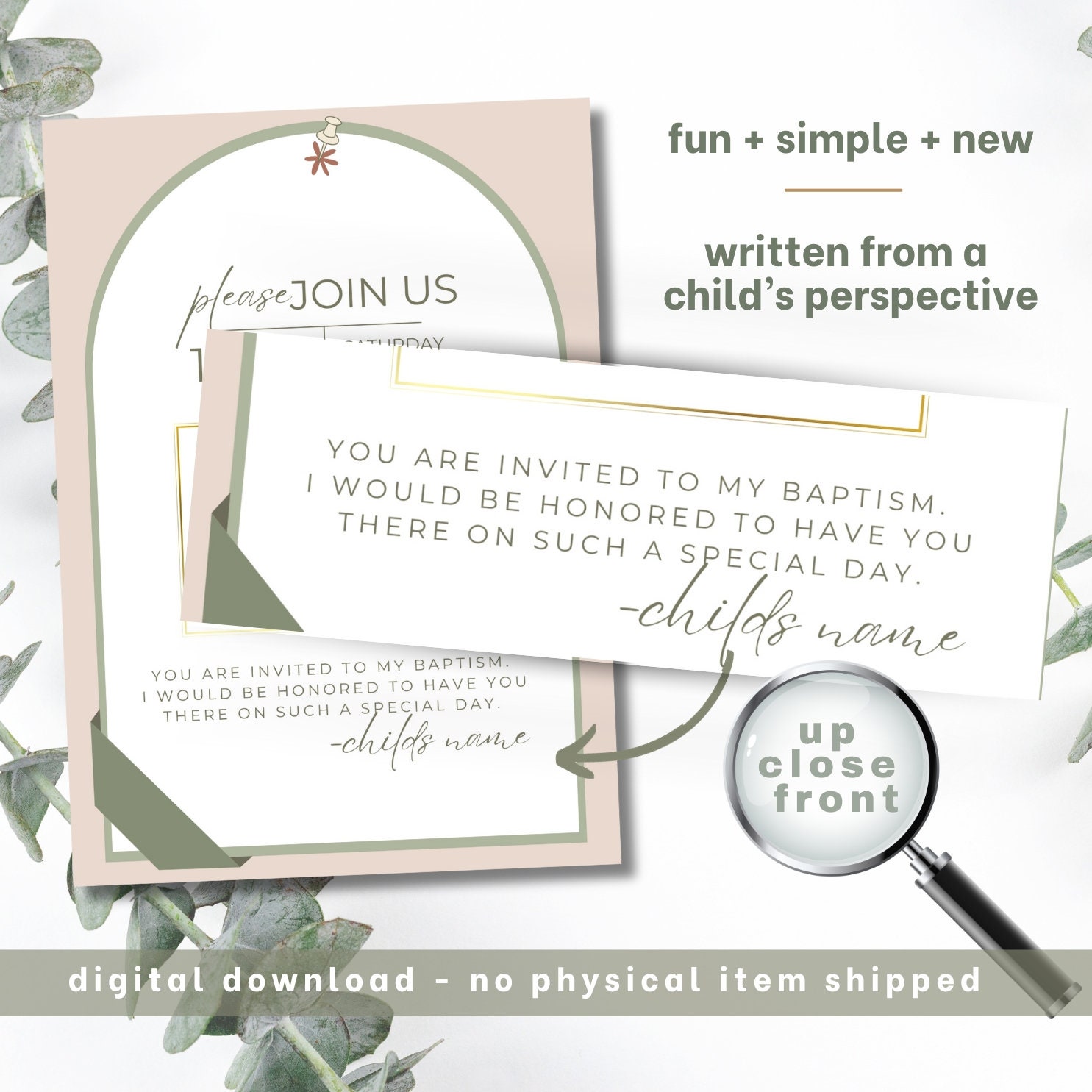 Baptism Invitation Template, LDS Baptism, CANVA Template, Girl Baptism Template, Lds Baptism ...